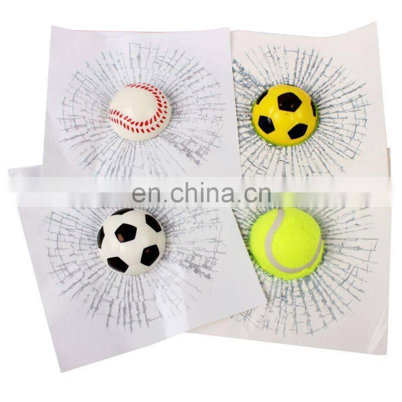 Window Sticker Auto Decals 3D Car Stickers Baseball Tennis Football Accessories Ball Hits Body Styling Funny