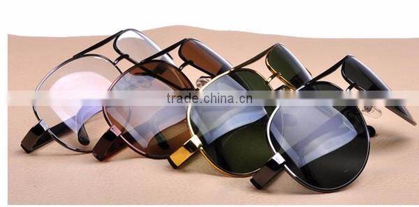 European style new model metal frame over size frog style sunglasses with glass lens