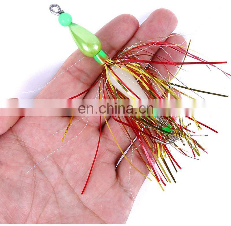 2pcs / box 10cm 8.7g fishing lures pesca Luminous Hard Squid Jig Hooks with Soft Skirts