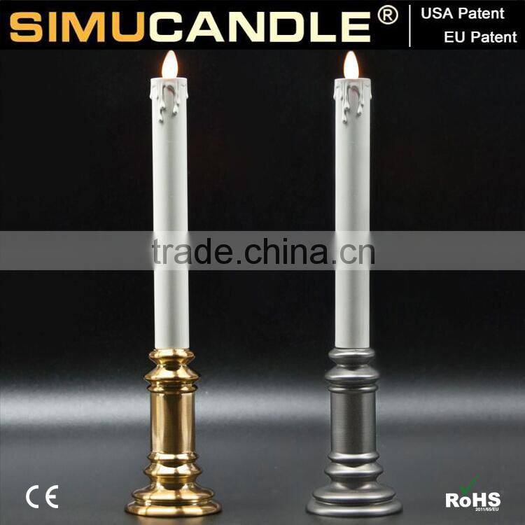 LED taper candle with moving flame and timer function