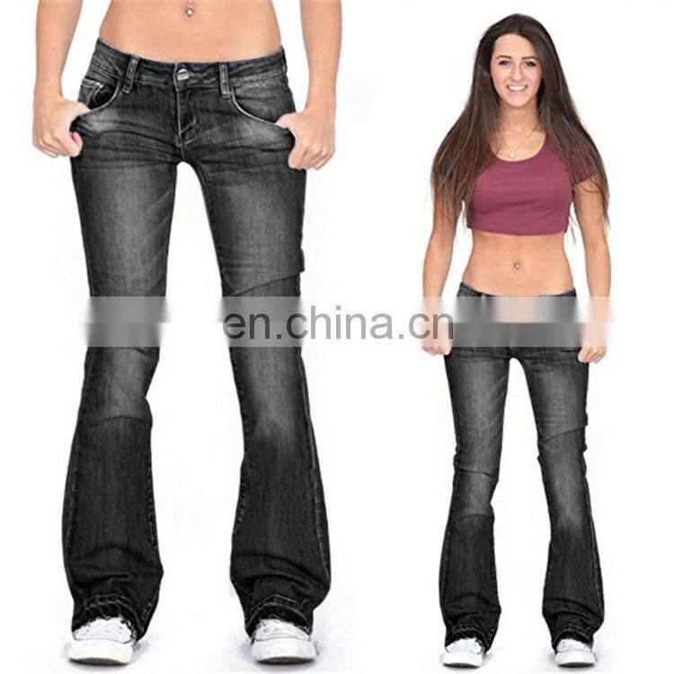 na0807 hot style ladies jeans tight-fitting stretch fringed horn slimming jeans women trousers