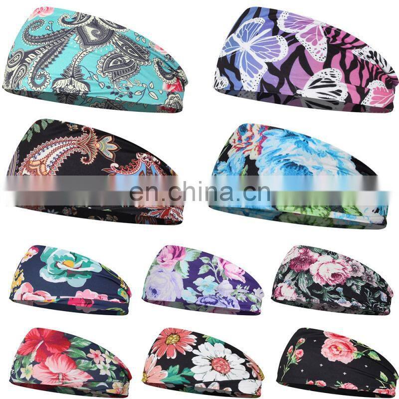 Width Printed Hairband Yoga Headband Sport Workout Headband
