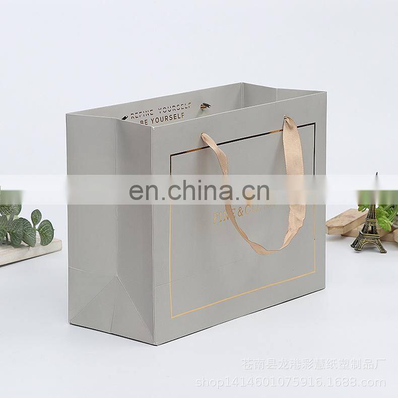 Wholesale custom logo advertising heavy paper shopping bags canvas tote gift bag with string