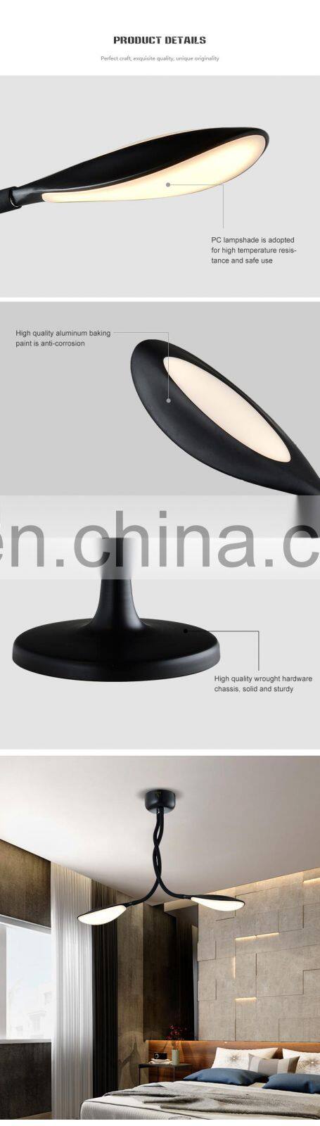 HUAYI Modern Style Indoor Bedroom Office Decoration Reading Black Aluminum LED Table Lamps