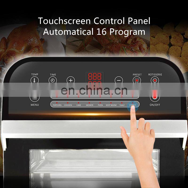 2L 1600W Air Fryer Oven Toaster Rotisserie and Dehydrator With LED Digital Touchscreen, 16-in-1 Countertop Oven