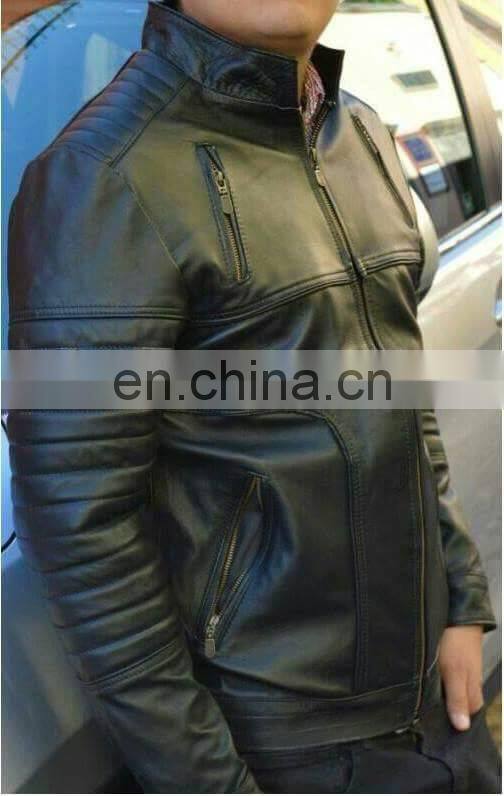 Custom Leather Motorcycle Jacket Cowhide Motorbike Jacket Motocross Racing Jacket For Winter Warm