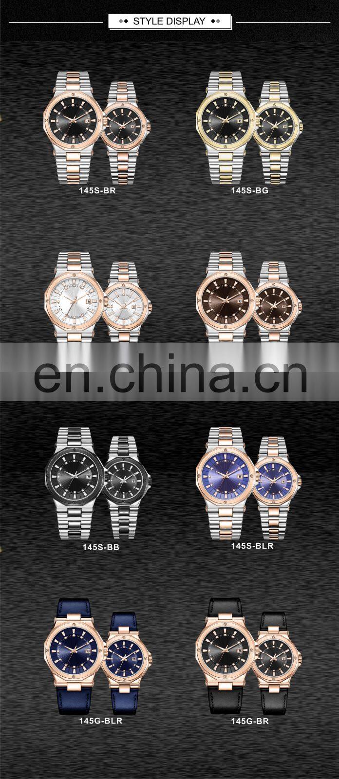 New Brand Custom Couple Watch Lover Gift Blue Dial 10ATM Diamond Japan Movt Quartz Watch Stainless Steel