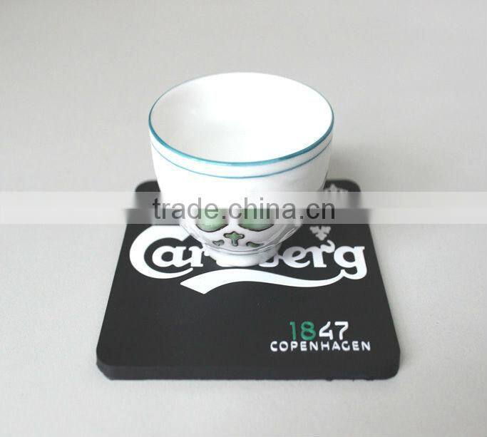 Non-slip cup mat for kids, 3D PVC Rubber Placemats, table mats and coasters