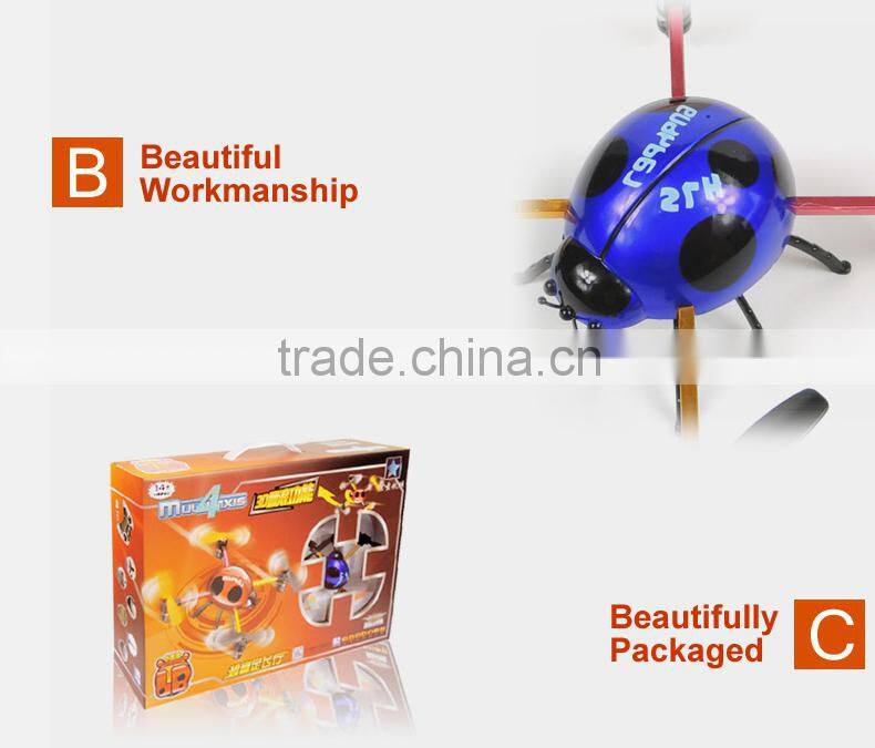 China Manufacture 4 Channels with gyroscope 3D rolling RC Ladybird, 2.4G transmitter