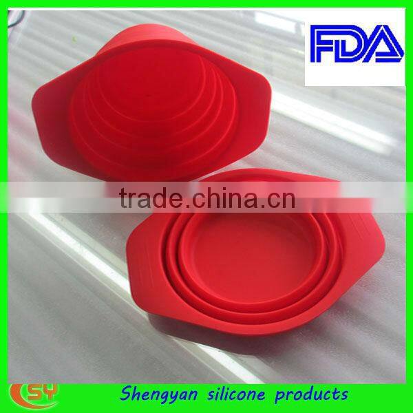 Unbreakable folding silicon drinking dog bowl