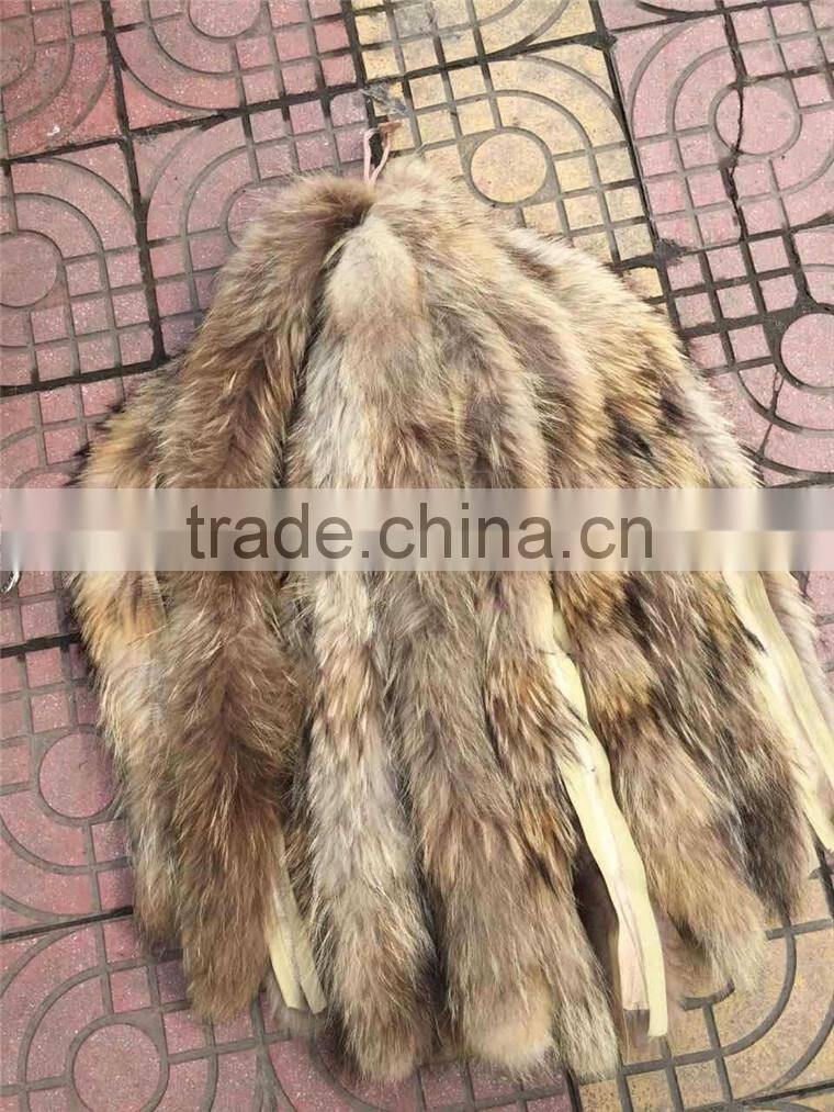 Fur clothes Raw Material Real Raccoon Fur Stripes
