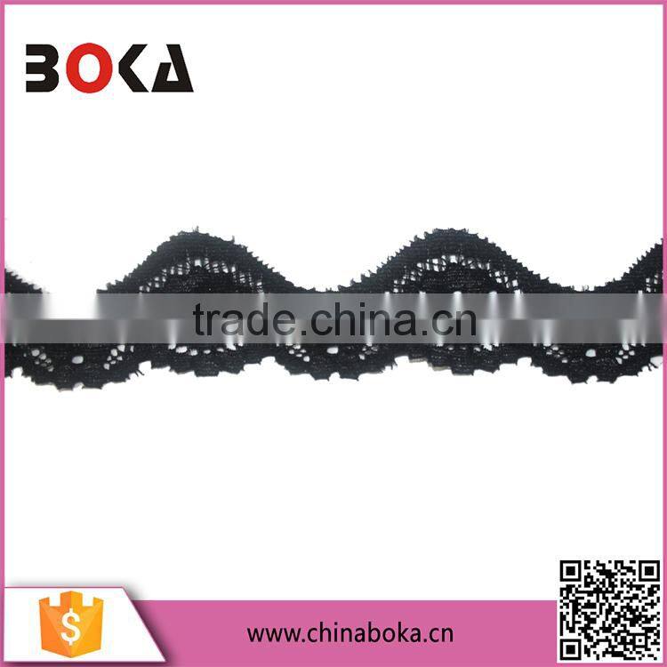 Cheap black cotton/polyester lace trim