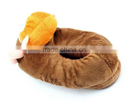 custom plush slippers/slipper plush/plush monkey slippers