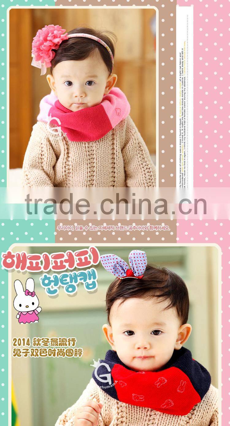 Small Cute Rabbit Knitted Baby Winter Circle Loop Scarf
