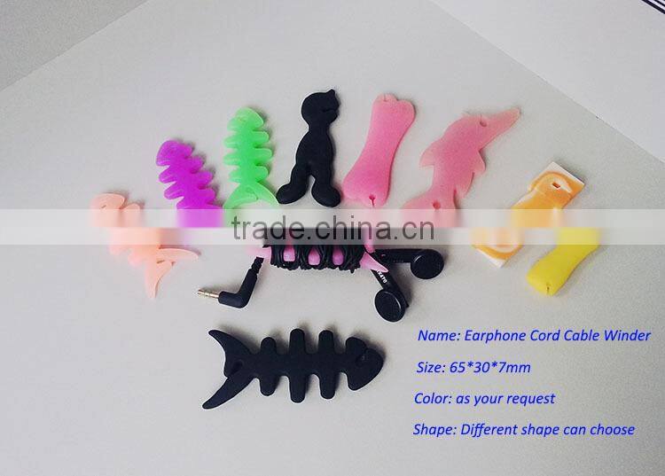Hotsales Creative Cute mini tree sapling cable winder cord organizer silicone earphone winder