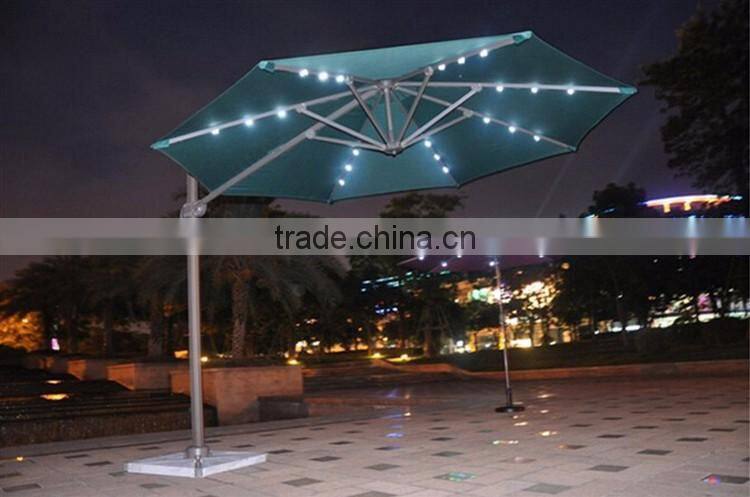 8 Bone Round Solar Led Umbrella Light Waterproof Material Umbrella Fabric Umbrella Beach