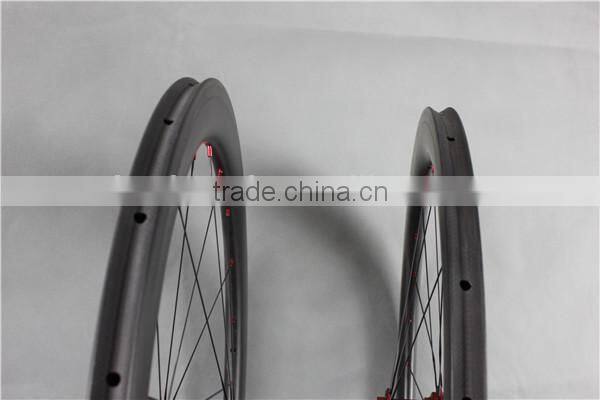 Full carbon fiber road bike wheelset red R13 hubs carbon bike wheels W56T
