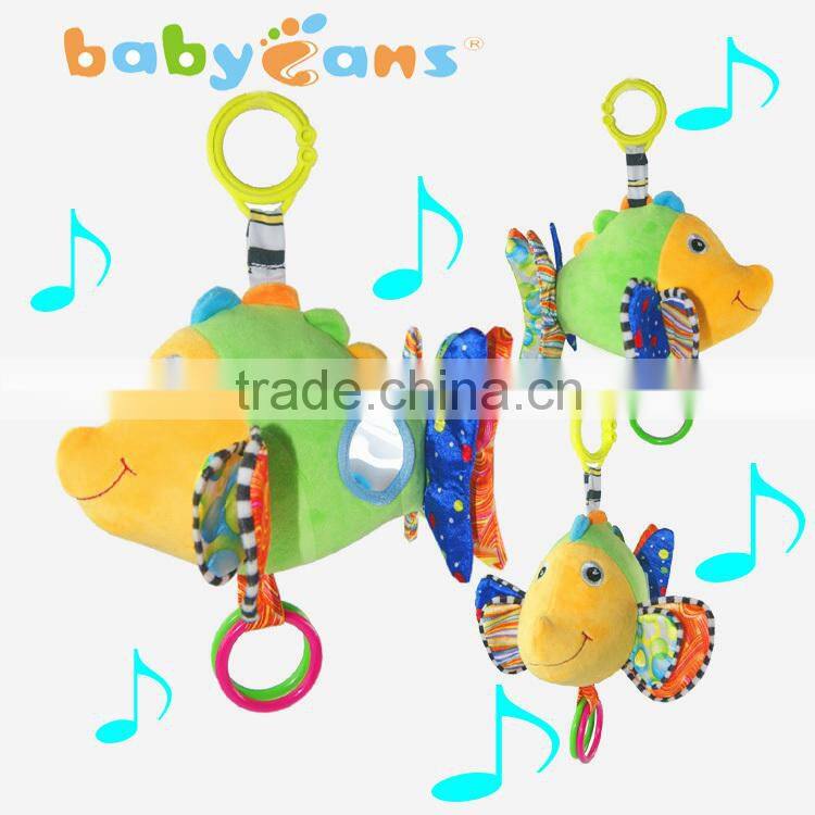 babyfans Stuffed Cute Musical Fish Toy Educational Baby Toys Baby Rattle