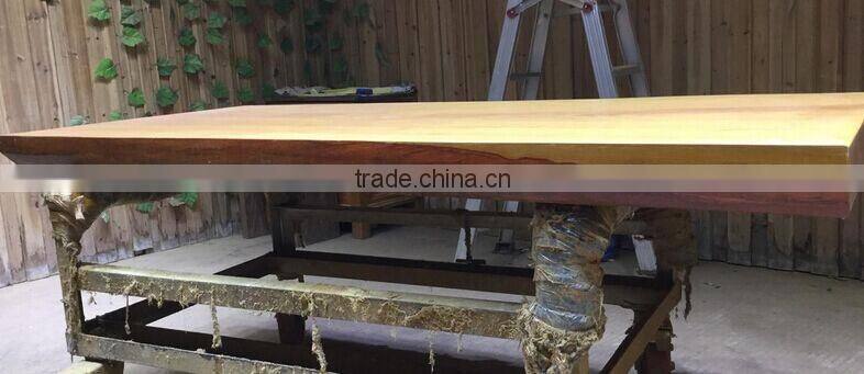2016 Hot Sales Africa Style Side Sceap Pure Yellow Rose Wood Table Top