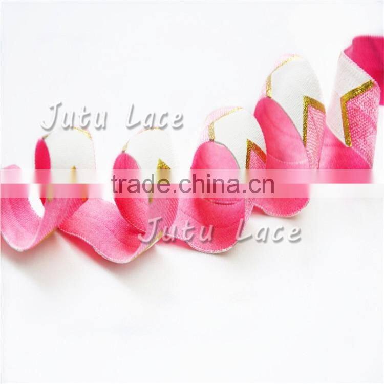 Shiny 5/8'' Elastic Fold Over Elastic - Stretch baby/girls headbands accessory