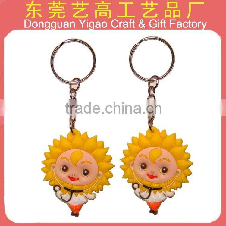 Eco-friendly custom logo 3d pvc animal keyring, soft animal key chain