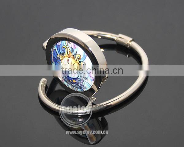 New Arrival Round Portable Swivel Alloy Purse Handbag Holder S Shaped Custom Metal Folding Hook Hanger