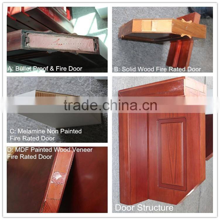 20mins-90mins External Fire Mahogany Solid Wood Door double door for villa & commercial glazed fire door