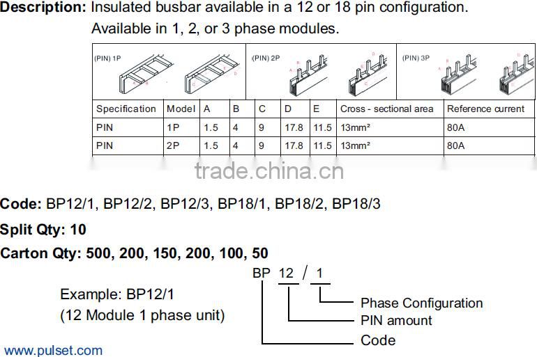 12 Pin Insulated Busbar