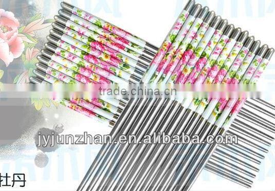 High quality Korea chopstick SS18/10 with flower made by Jieyang factory directly