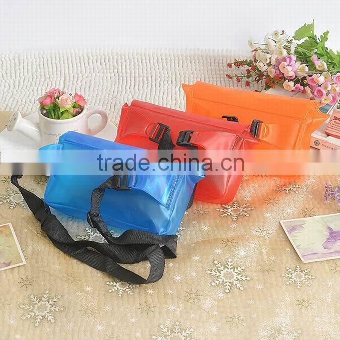Outdoor swimming drifting diving PVC waterproof pouch with waist strap