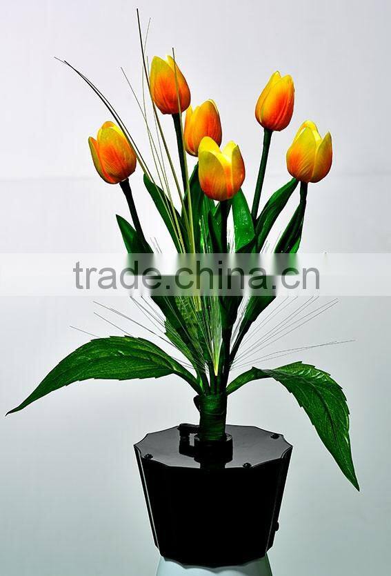 New Single Multi Color Handmade LED PU Flowers Valentine's Rose Flower Light