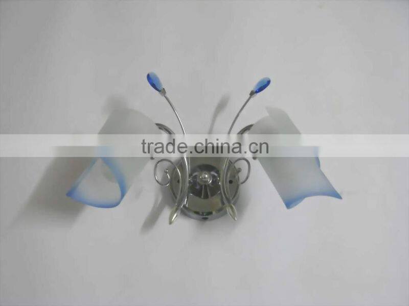 Rural style wall lighting beautiful design chinese classical lamp blue glass lamp shade