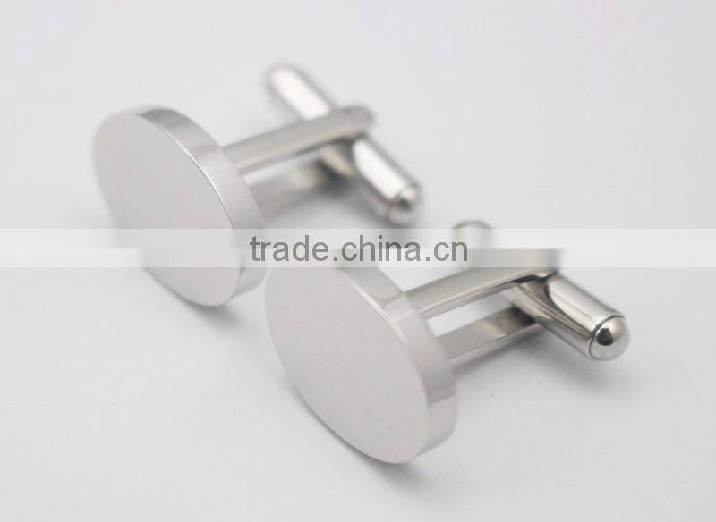 Personalized Your Logo Sliver Oval Blank Cuff Links