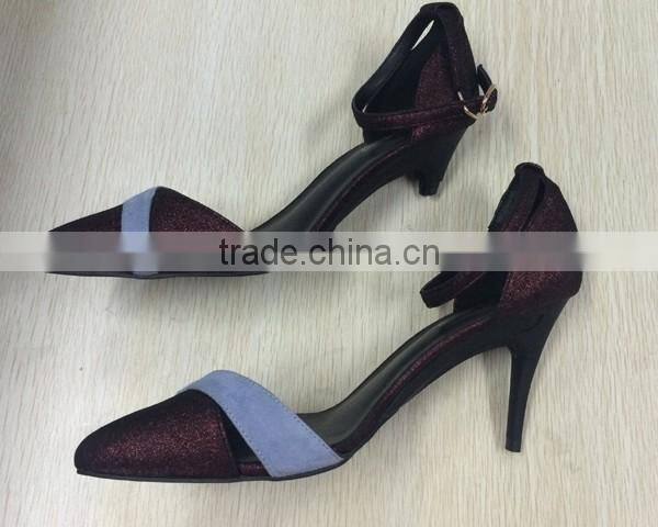 High quality women folding heels shoes heels that fold pointed folding high heel shoes