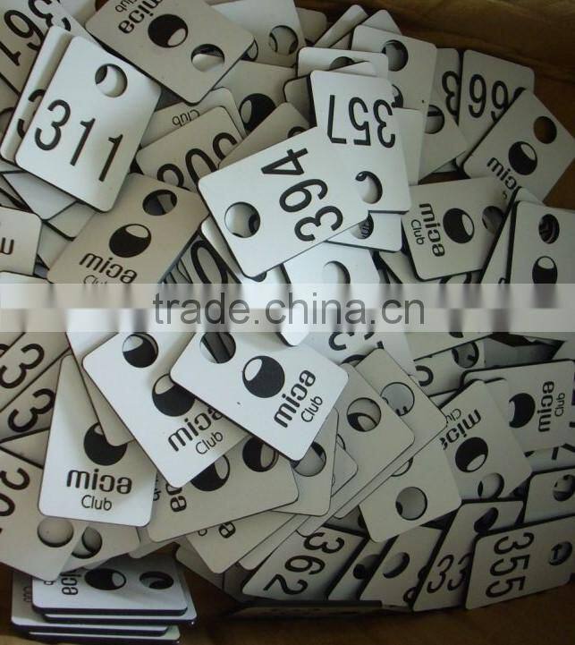 Engraving Color Number Key Tags For Gym Lockers