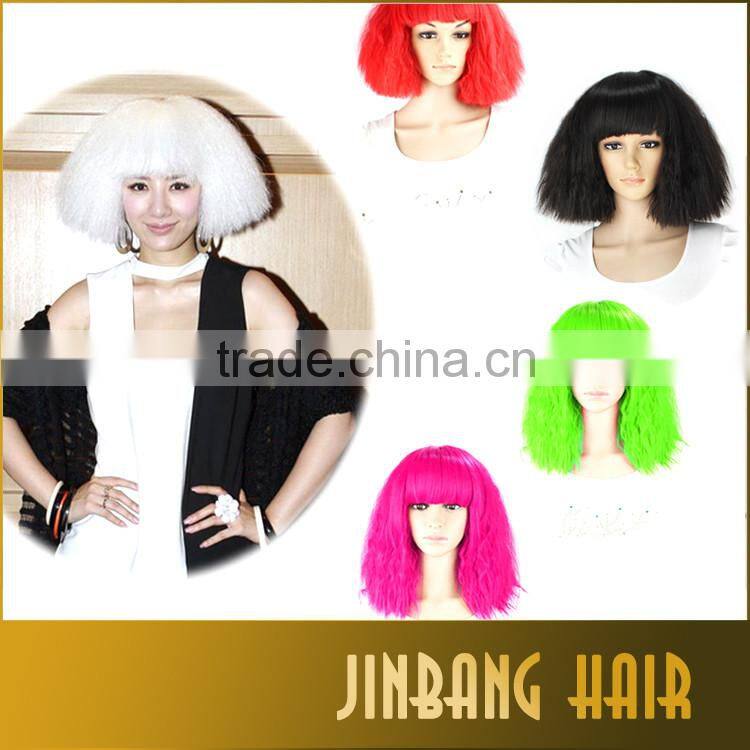 2016 New Premium Synthetic Hair Wig Black Colored Cosplay Party Wig For Wholesale