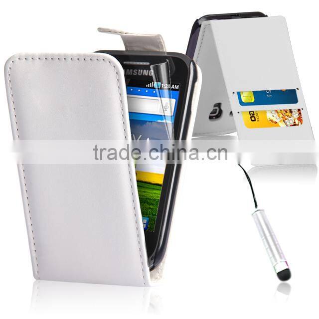 Set Screen Protector Stylus And Case For Samsung Galaxy Ace S5830 , Dark Blue Leather Wallet Shenzhen Phone Case