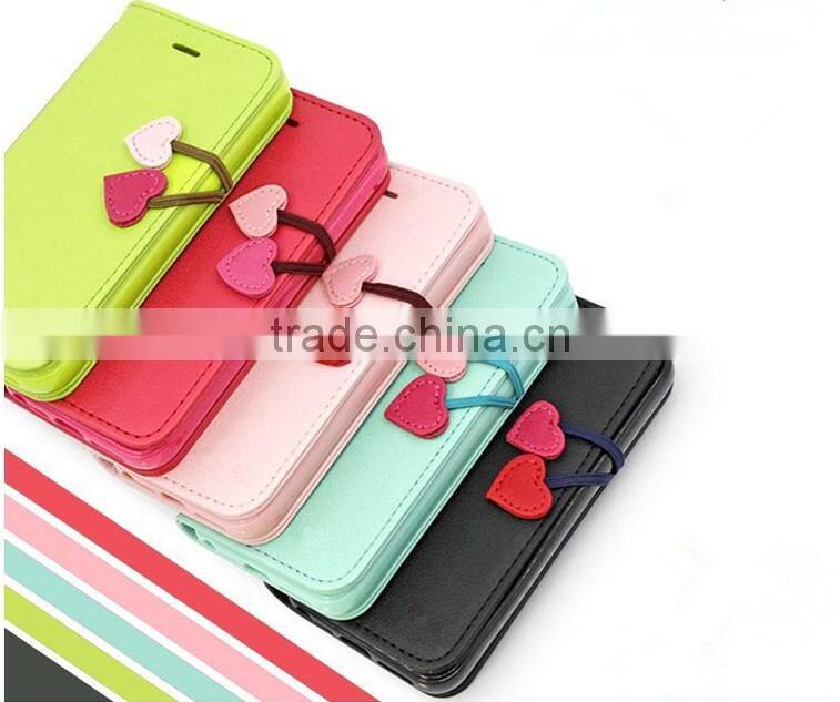 2015 Hot Selling Little Cherry Mobile Phone Case Flip Leather Case For iPhone