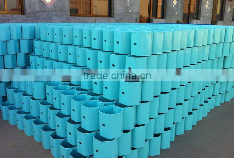 two-beam hot rolled plastic spray guard rails blocks, steel guardrail blocks