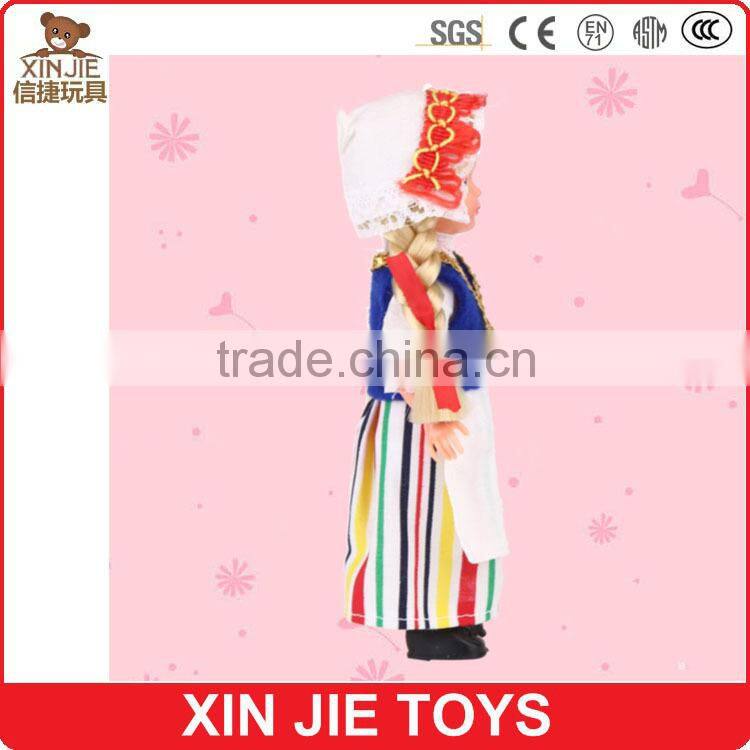 wholesale plastic girl doll customize plastic doll with Finland costume stock plastic girl doll