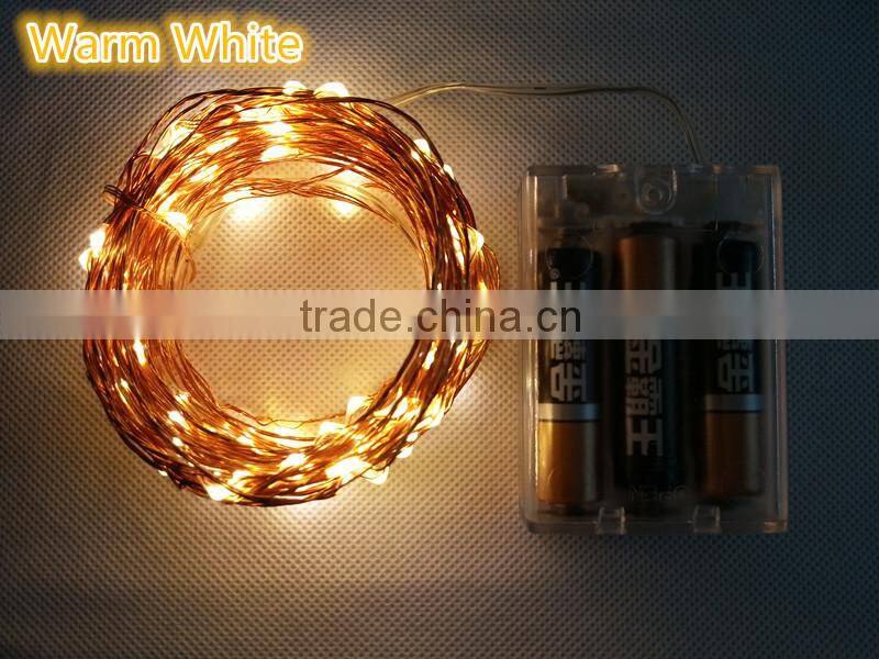 3AA Battery Operated 10M 100 leds Copper wire string lights 33FT Christmas light