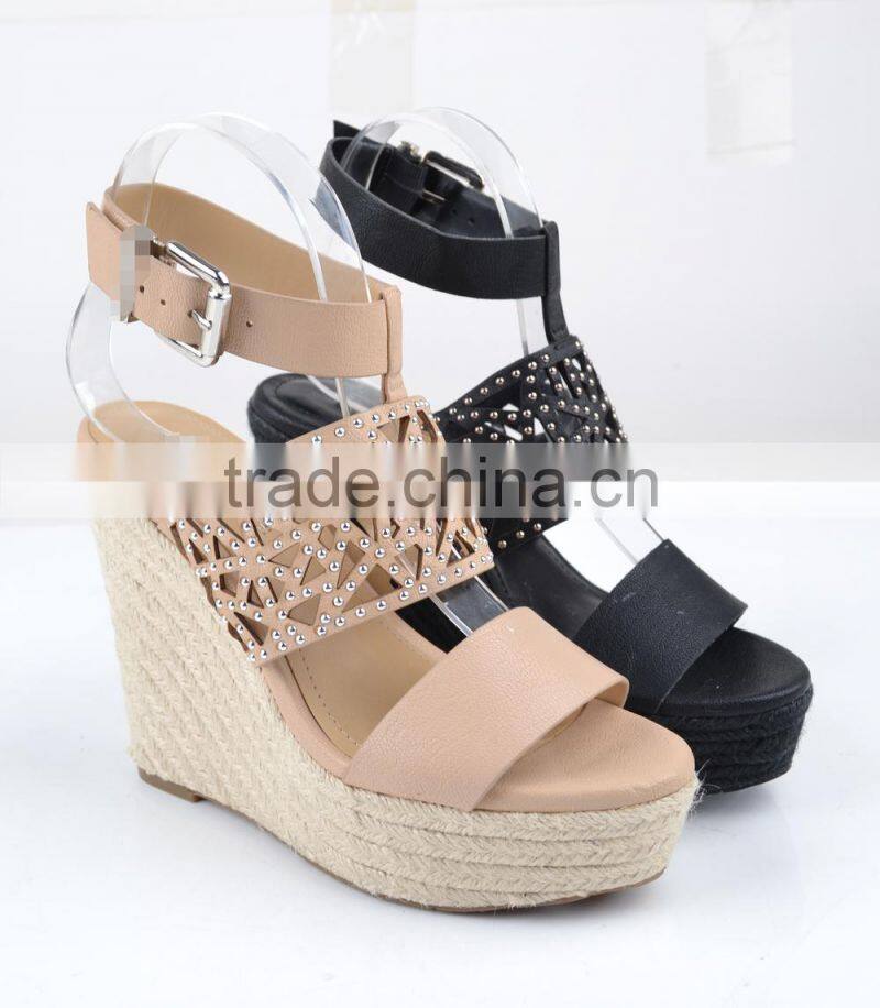 Latest design girls wedge sandal women shoes fashion wedge women sandals shoes 2014