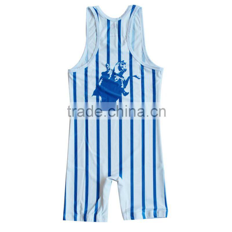 High quality sportswear sublimated spandex lycra wrestling singlet
