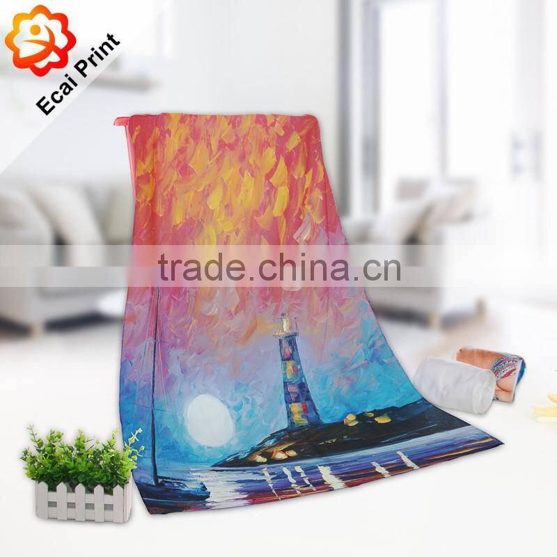 custom made sublimated colors faleless good water absorption face towel
