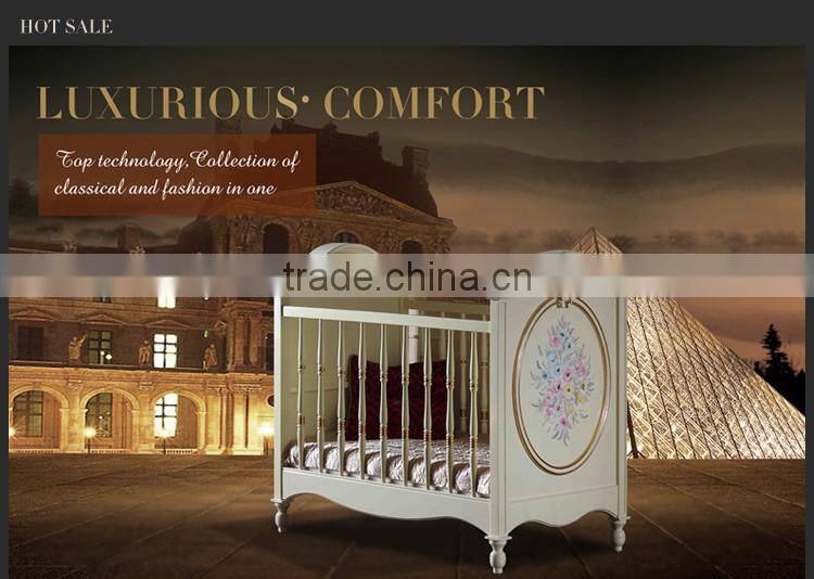 Italian classic design furniture French furniture baby bed green wooden baby bad