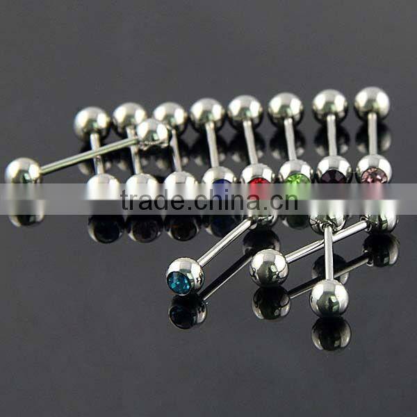 Rhinestone Tongue Nipple Bars Rings Barbell Studs Body Piercing