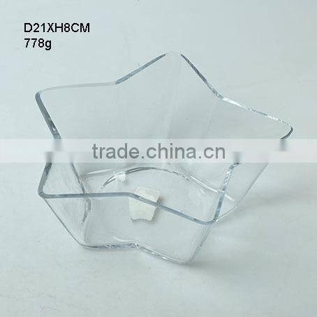 2200ml clear glass food and fruit bowl in blue