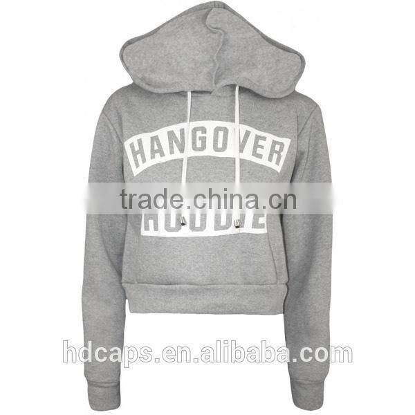 Womens Fashion Hoodie Crop Top Plain