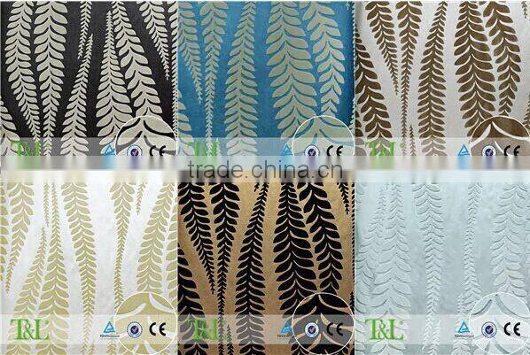 Black flocks natural material wallpaper