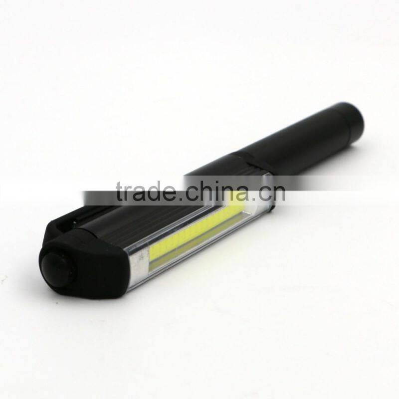Hot mini pen flashlight Aluminum waterproof with pen holder can be placed pocket